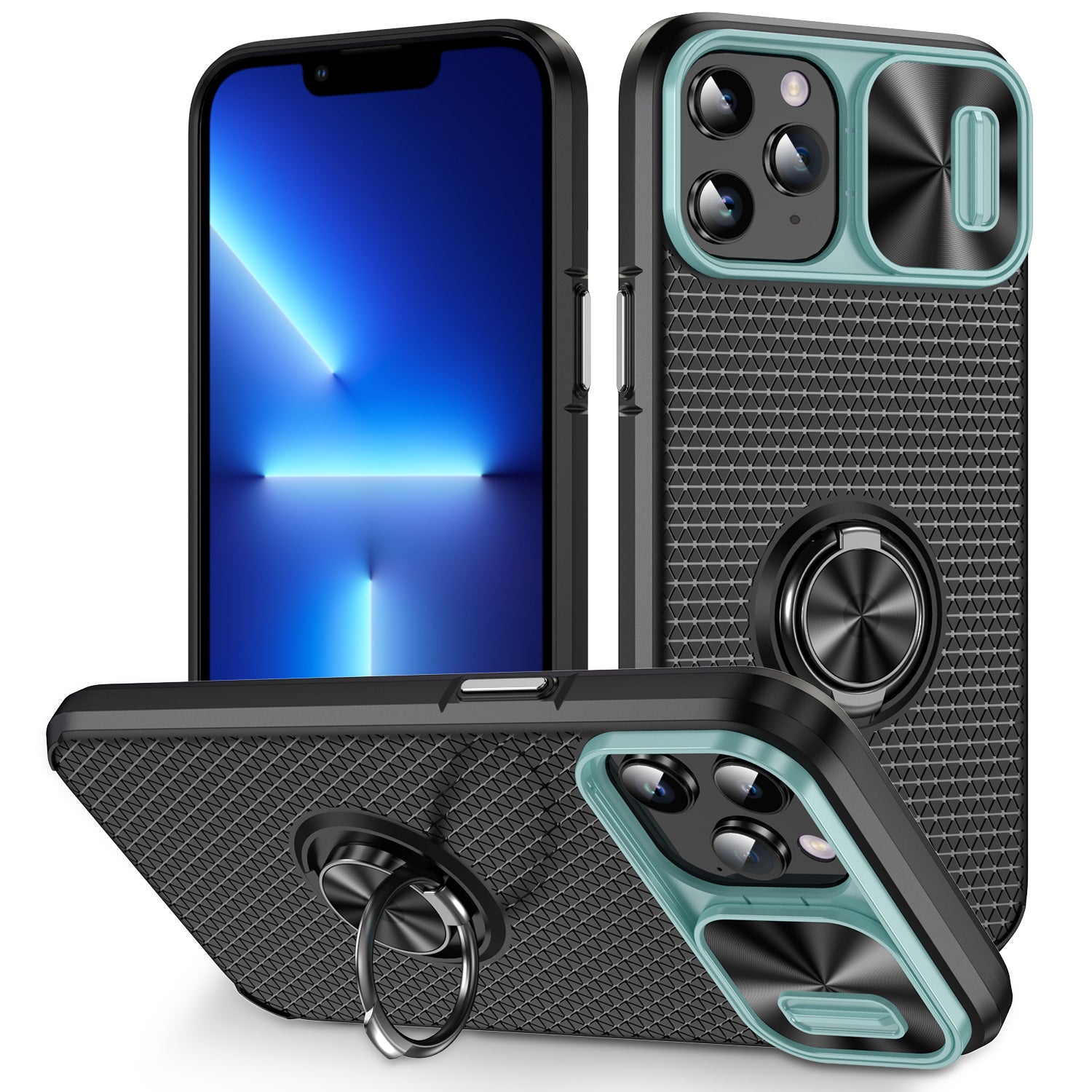 Til iPhone 11 Pro Max PC TPU-telefoncover Ring Kickstand-telefoncover med skydelinsebeskyttelse Til iPhone 11 Pro Max PC TPU-telefoncover Ring Kickstand-telefoncover med skydelinsebeskyttelse